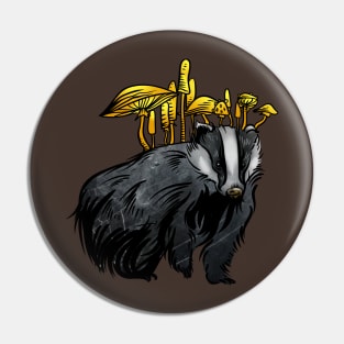 Mushroom Badger Pin