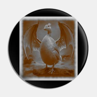 AI generated goose with bat wings Pin