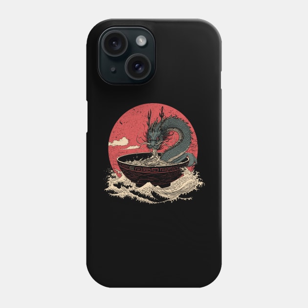 Dragon eating ramen Phone Case by Yopi