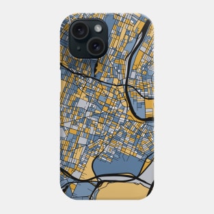 Newark Map Pattern in Blue & Gold Phone Case