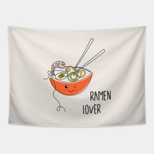 Kawaii bowl of ramen noodles Tapestry