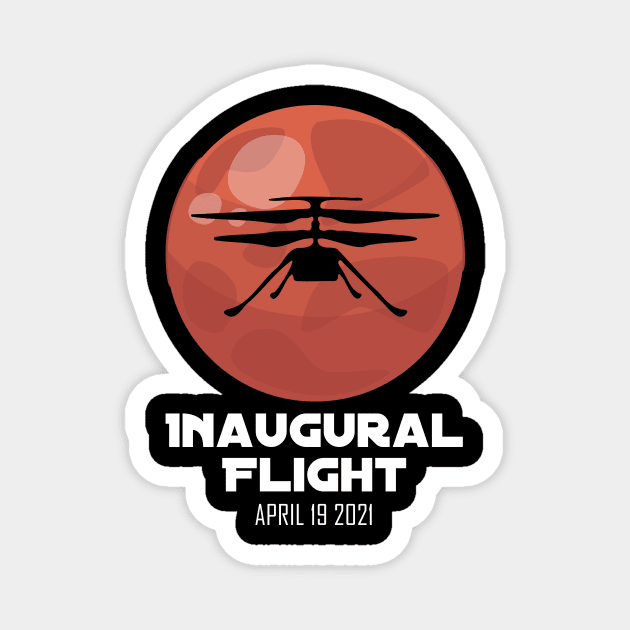 Inaugural Flight Mars Ingenuity Helicopter Magnet by jodotodesign