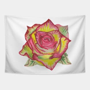 Beautiful yellow rose with pink petals Tapestry