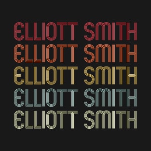 Retro Elliott Smith Wordmark Repeat - Vintage Style T-Shirt