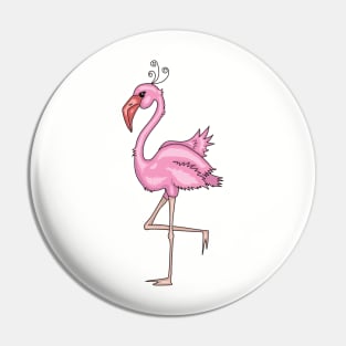 Flamingo Girl Female Gonna Put My Foot Down Cartoon Animal Pin