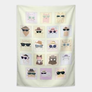 Cool Cats Club: Minimalist Cat Art Tapestry