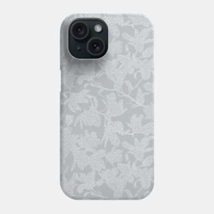 Gray Dotted Magnolias Phone Case