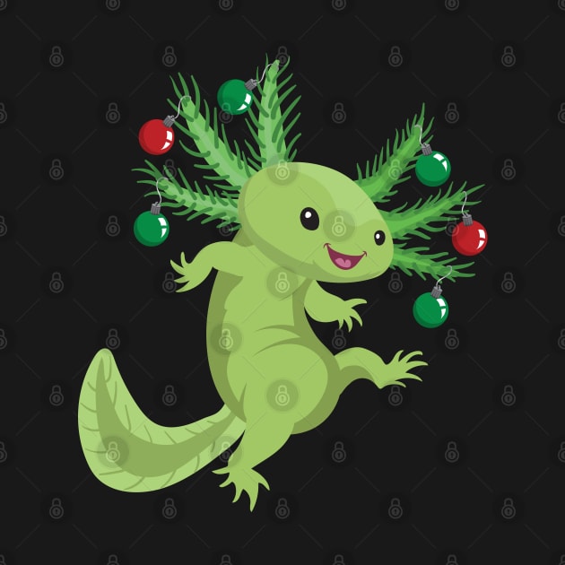 Festive Axolotl (Green) by Peppermint Narwhal