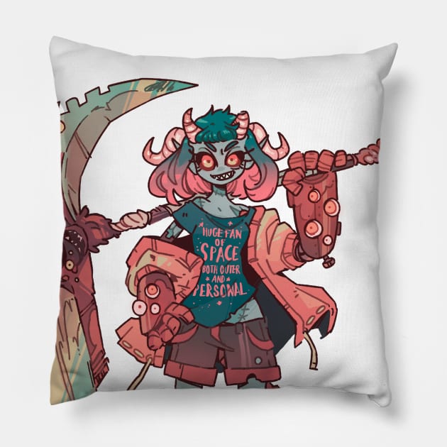 Demon girl Pillow by carlesdalmau