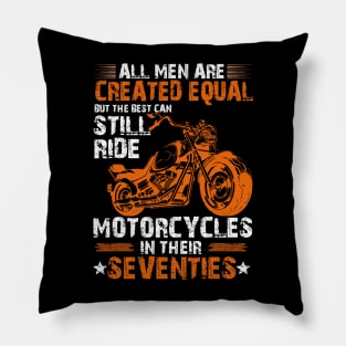 Vintage Mens Grandpa Motorcycle Biker Birthday 70 Years Old Pillow