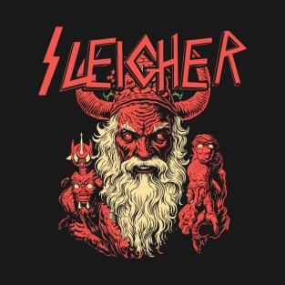 Sleigher Evil Santa Metalhead Rocker - Dark Christmas Apparel T-Shirt