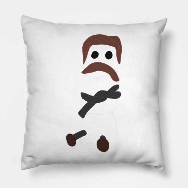 Marshmallow Candy Ron Swanson Pillow by bwoody730