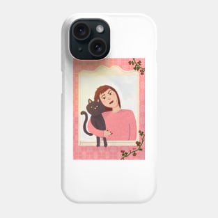 Paw Pals: a Girl and her Cat Phone Case