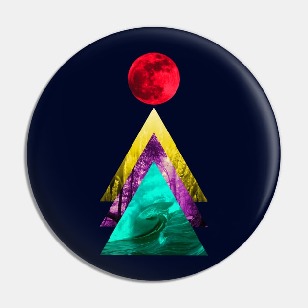 Red Moon Of Earth Pin by Elefunk