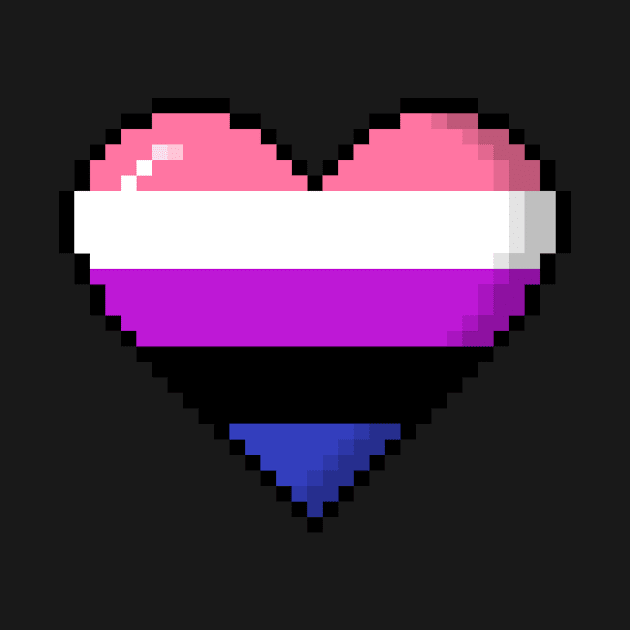 Genderfluid Pride Pixel Heart by wheedesign