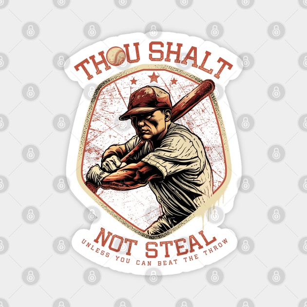 Thou Shalt Not Steal Softball Magnet by TreehouseDesigns