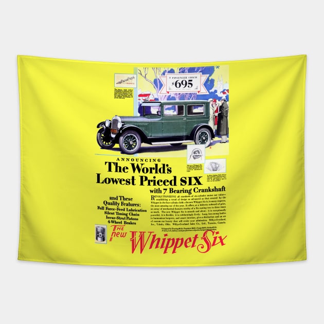 1928 WHIPPET SIX - WHIP IT GOOD! Tapestry by Throwback Motors