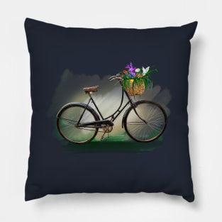 Fahrrad retro mit Blumen Pillow