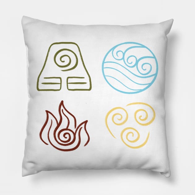 Avatar the Last Airbender Four Nations Pillow by maya-reinstein