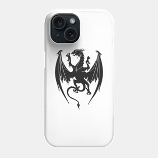 Silhouette heraldic dragon insignia Phone Case