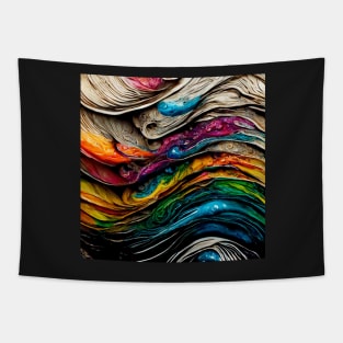 Swirling paint and ink mixed with water Tapestry