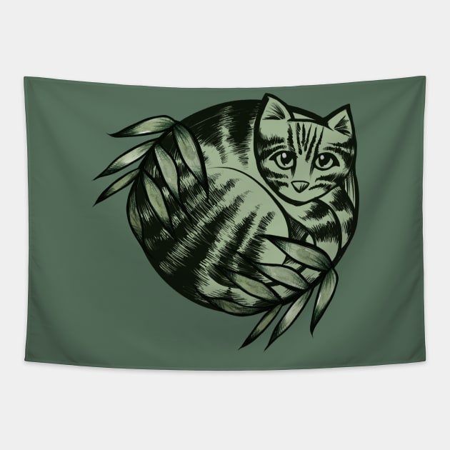 Nature Kitty Cat Tapestry by bubbsnugg