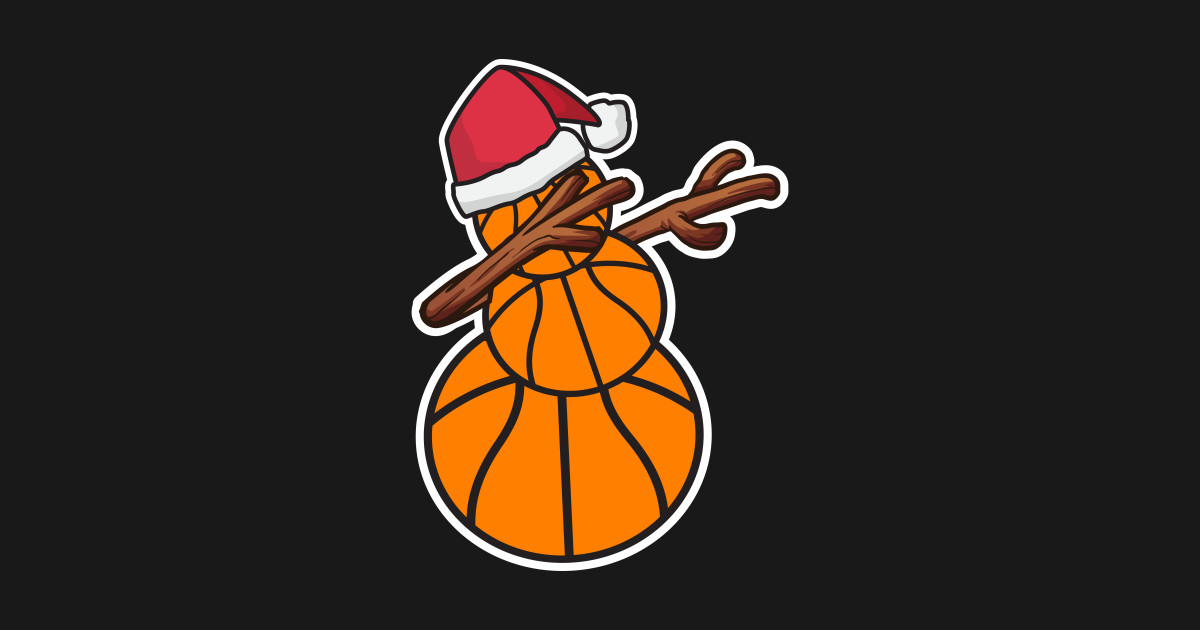 Dabbing Basketball Snowman Christmas - Basketball - Sticker | TeePublic