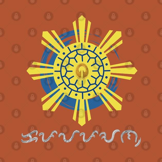 Philippine Sun with Ling-ling-O Amulet / Baybayin word Kapayapaan (Peace) by Pirma Pinas