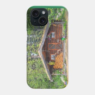 USA. Alaska. Chena Village. Log Cabin in the Woods. Phone Case