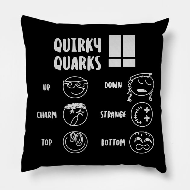 Quirky Quarks Pillow by Made by Popular Demand