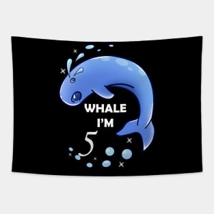 Whale I'm 5 years old Birthday Tapestry