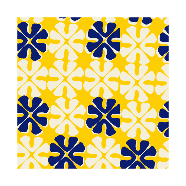 simple yellow, blue and white pattern flowers by stupidpotato1