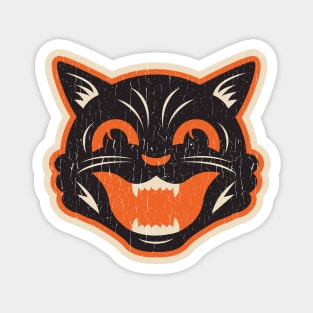 Vintage Halloween Black Cat - Distressed Magnet