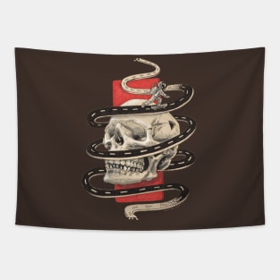 skull planet skater Tapestry