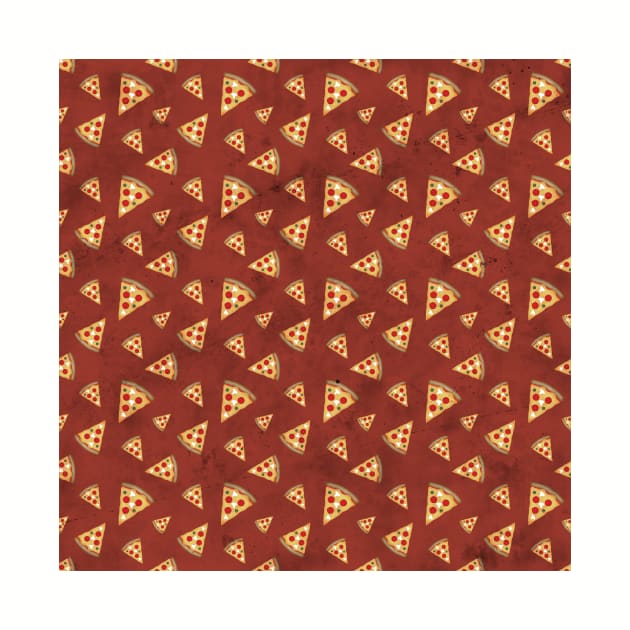 Cool pizza slices vintage red pattern by PLdesign