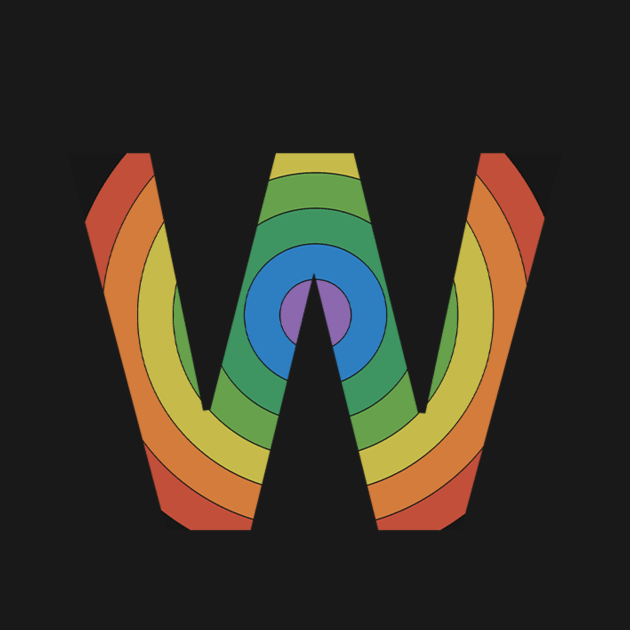 Retro Rainbow 'W' Sticker by marissasiegel