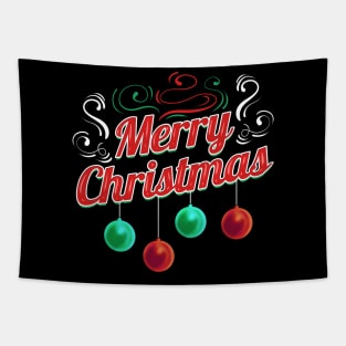 Christmas Tree Balls Logo Merry Christmas Tapestry