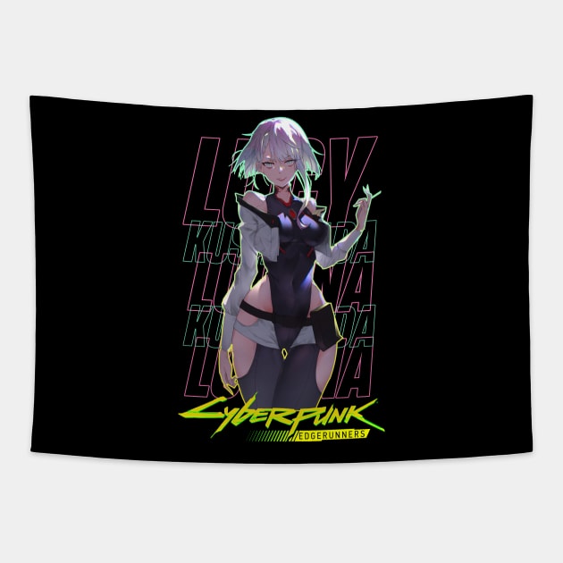 Cyberpunk Edgerunners Lucy Tapestry by KokkaiBlack