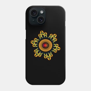 Star gold pattern red circle mandala Phone Case