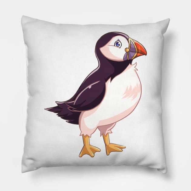 Puffin Bird Logo Pillow by EdgeKagami