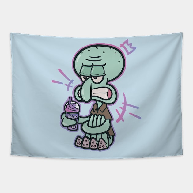 Squidward Tapestry by teahabe