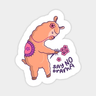 Llama Say No Drama Magnet