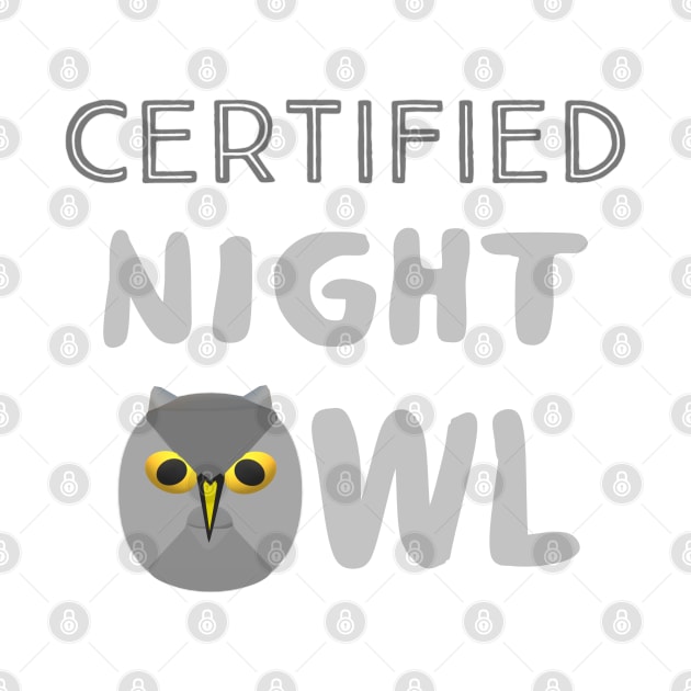 Certified Night Owl Statement with Gray and Yellow Bird (White Background) by Art By LM Designs 