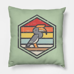 Retro Badge Hornbill Light Pillow