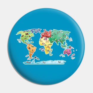 Animal world map Pin