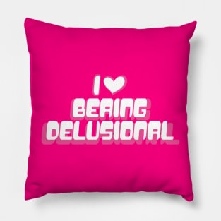 Y2K Tee Shirt, 00's, Funny Tee, 2000's t-Shirt, I heart being delusional, I Love Being Delusional, 90s Aesthetic, Funny Quote Y2K Pillow