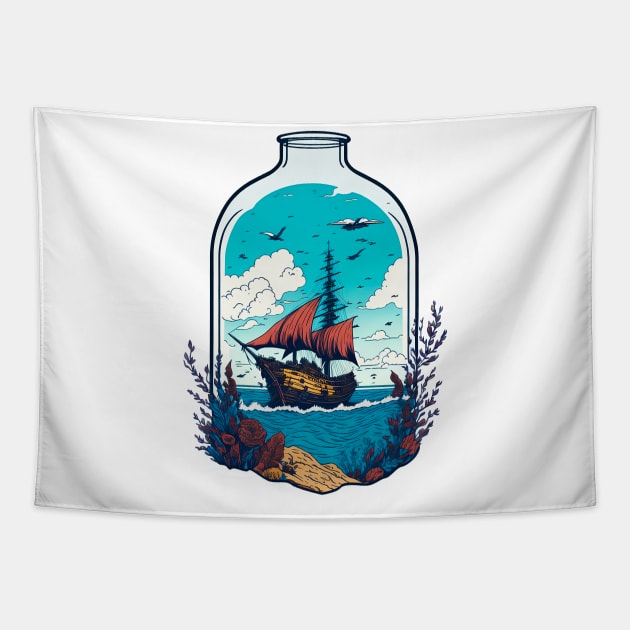 Luminous Sailboat Dream Tapestry by Rain Of Colors