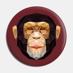 Portrait of Monkey Face | Polygonal Animals Pin