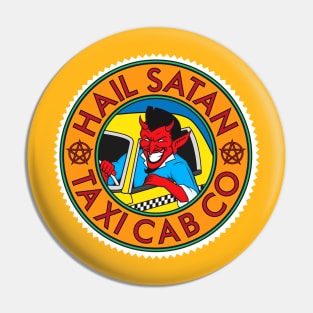 Hail Satan Taxi Cab Pin