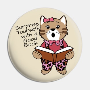 Surprise Yourself with a Good Book Pin